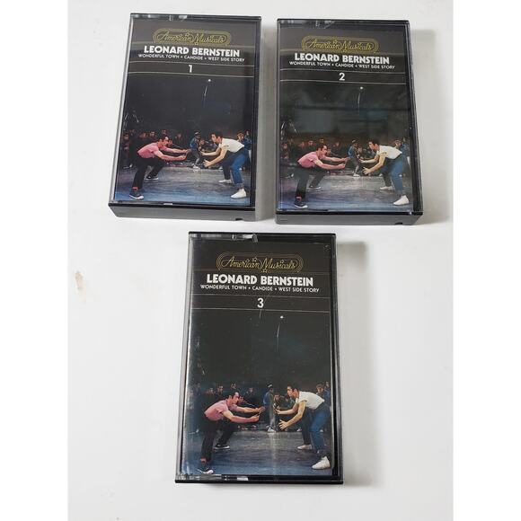 Leonard Bernstein American Musicals Candide West Side Storey 3 Cassette Box Set - Picture 5 of 6